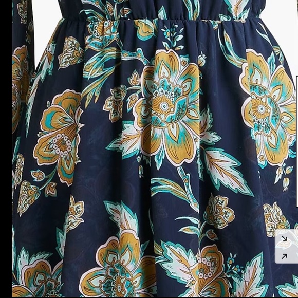 J. Crew Factory V-neck tiered mini dress in Navy Golden Honey - Picture 9 of 9